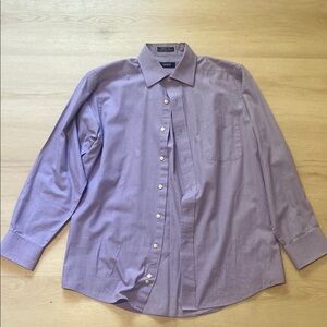 Izod Purple Dress Shirt Classic Long-Sleeve